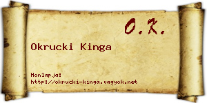 Okrucki Kinga névjegykártya